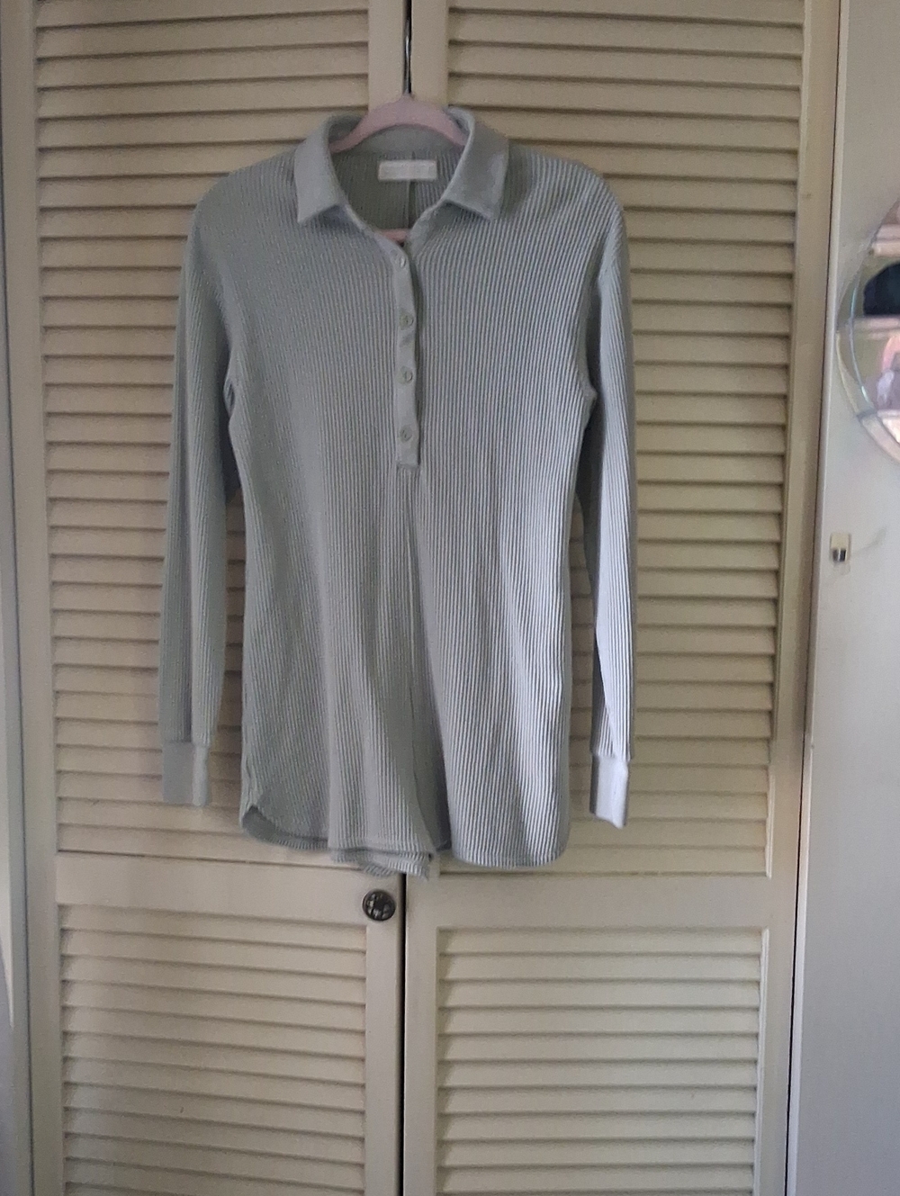 Abercrombie & Fitch Light Gray Ribbed Polo Jumpsuit